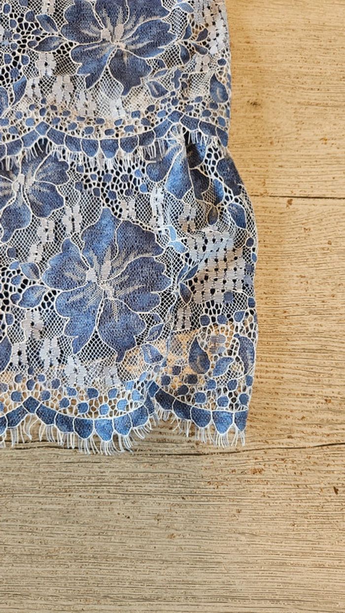 Débardeur bleu avec broderie blanche, Yessica, taille S, nickel - photo numéro 4