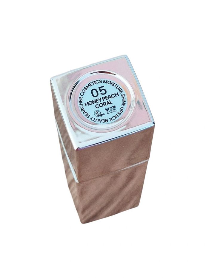 Rouge à lèvres vegan Brillant métallique 05. Honey Peach Coral - photo numéro 2