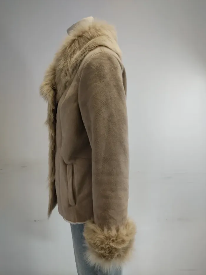 Parka beige 123 Vintage Élégante fausse fourrure - photo numéro 8