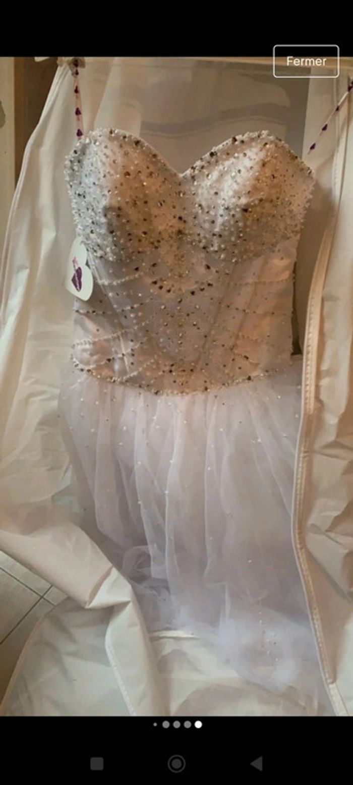 Robe de mariée neuve S bustier - photo numéro 9