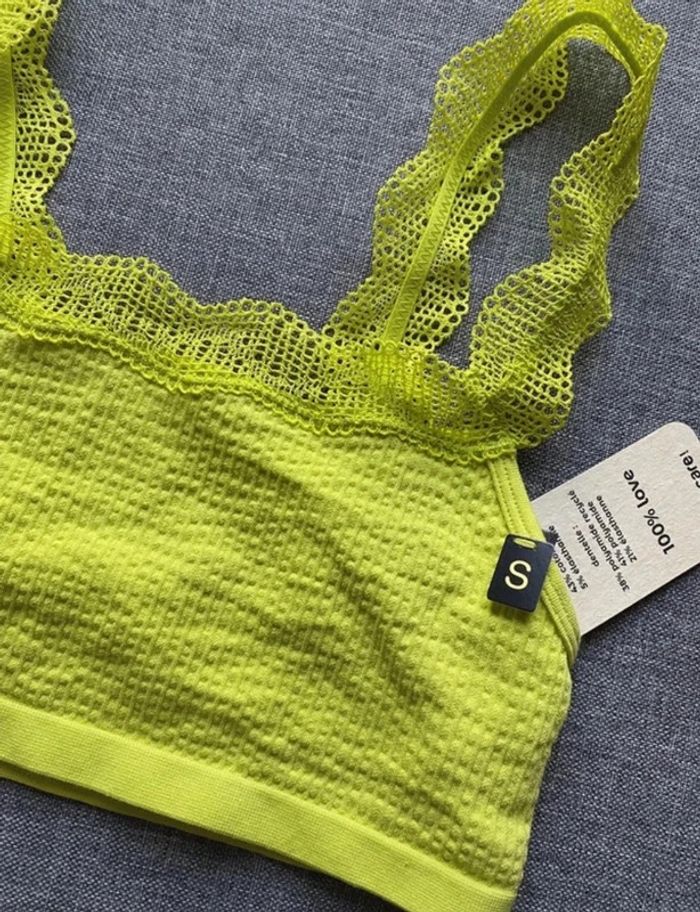 Brassière jaune fluo Undiz taille S neuve - photo numéro 2