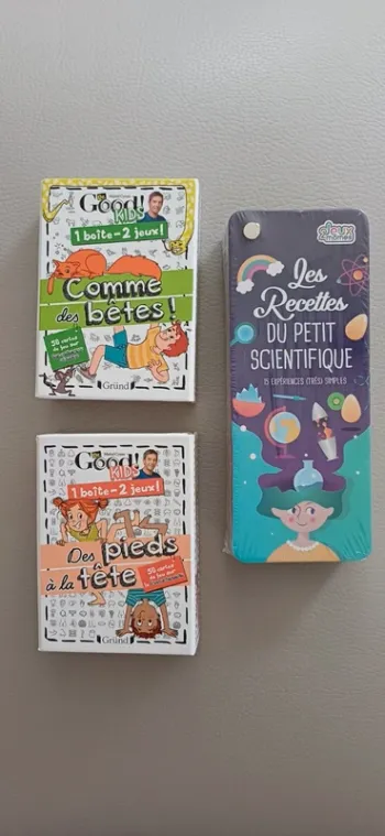 Lot jeux petits scientifiques (2 jeux Dr Cymes + 1 carnet d'expériences) neufs 6 ans+