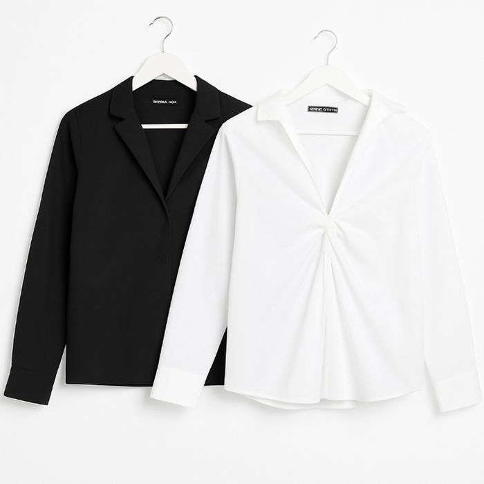 Lot de 2 Blouses Élégantes Shein – Noire & Blanche – Taille M/38 – Très Bon État