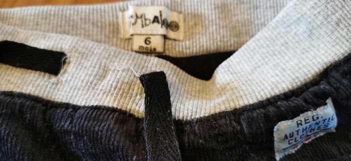 Pantalon velours noir gris Kimbaloo 6 mois - photo numéro 4
