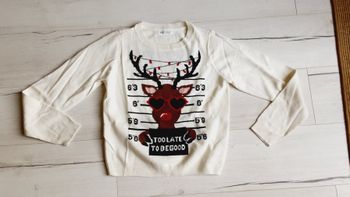 Vêtement fille pull crème rêne H&M taille 14  ans