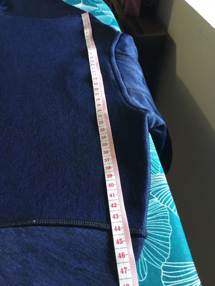 Sweat à capuche pour femme Adidas bleu marine chiné taille L 132 - photo numéro 7