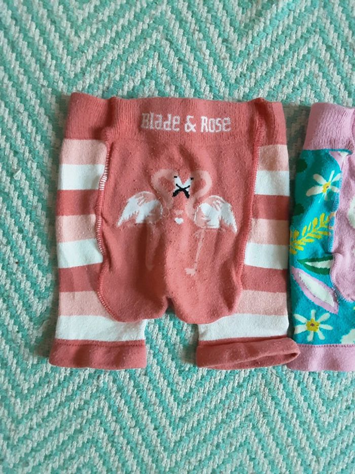 Lot de 2 collant court / short flamand et papillon T. 1-2 ans - photo numéro 3