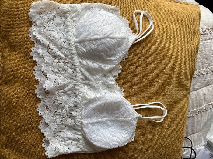 Bustier blanc à dentelle, taille XL