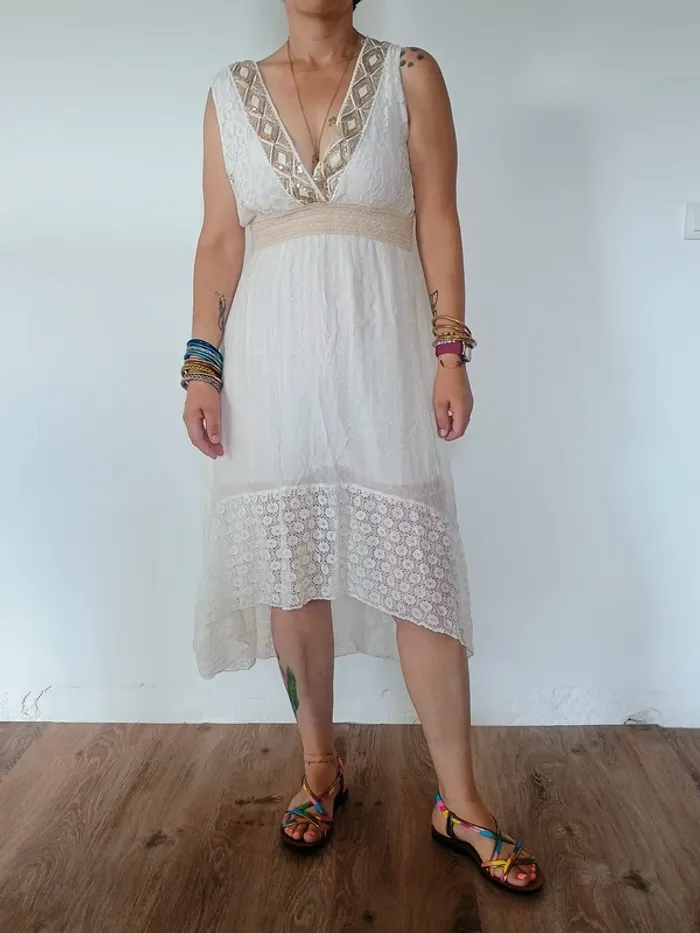 robe longue blanche été TU
