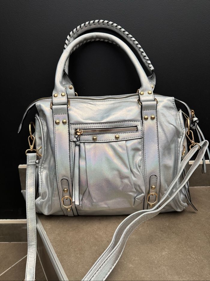 Sac bowling blanc  argenté format A4