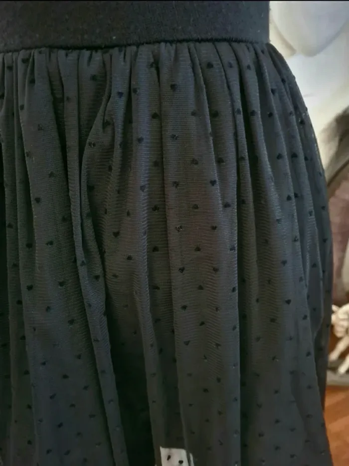 Robe noire tulle plumetis Stradivarius Taille S - photo numéro 4