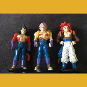 Lot x3 Figurines Dragon ball GT- Vegeta SSJ4 + Baby Vegeta + Super Gogeta - éditions Atlas 1996