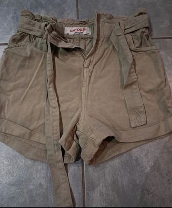 Short en jean kaki