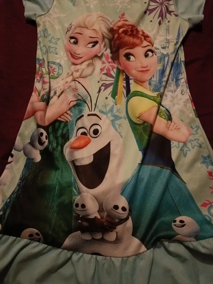 Pyjama nuit 10ans robe nuisette Disney elsa Anna reine des neiges - photo numéro 2