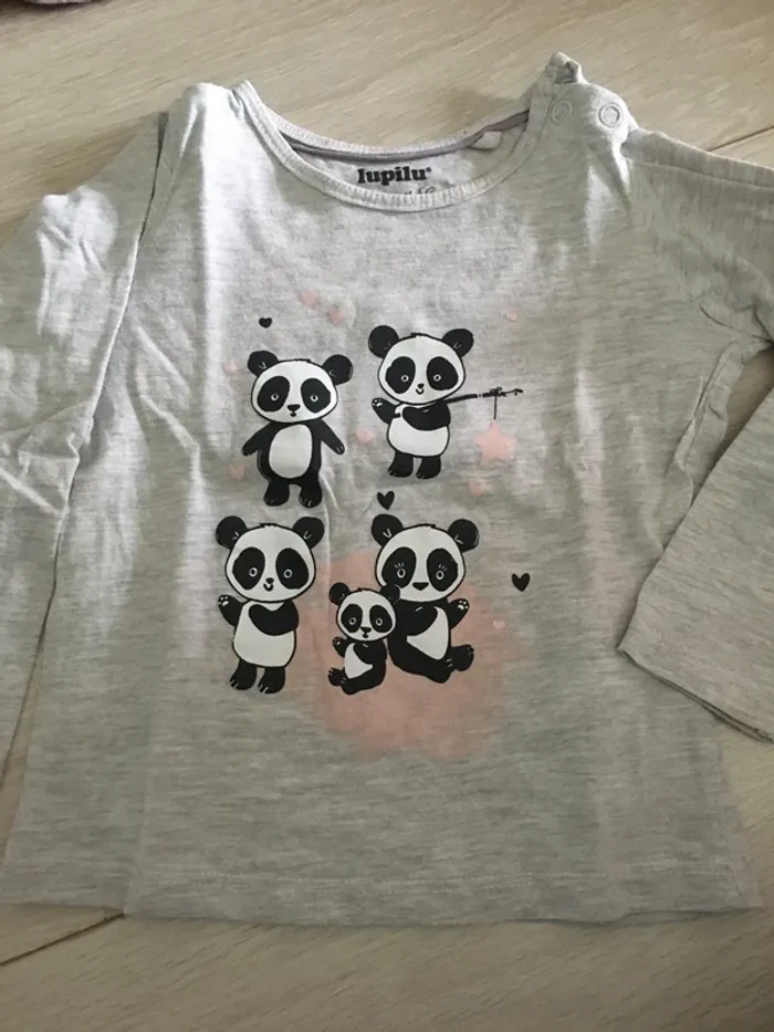 Lot t-shirt manches longues 6-12 mois Lupilu - photo numéro 4