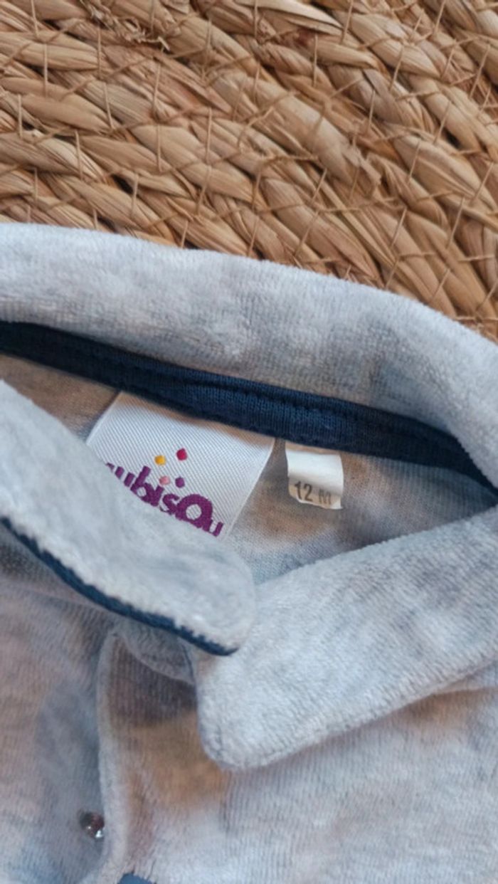 Pyjama velours 12 mois 74 cm aubisou - photo numéro 3