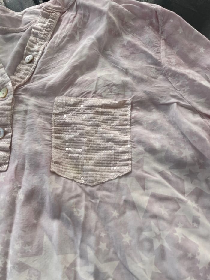 Chemise, rose, étoile, taille 38 - photo numéro 5