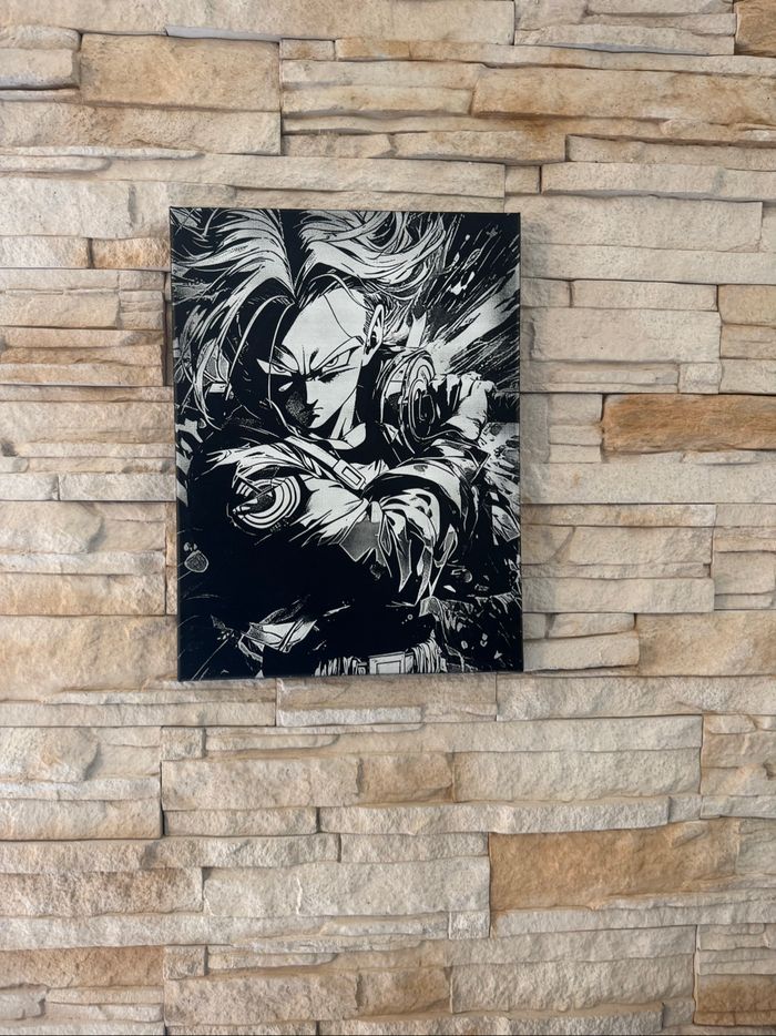 Tableau Trunks attaque Dragon Ball en toile 30x40cm - photo numéro 4