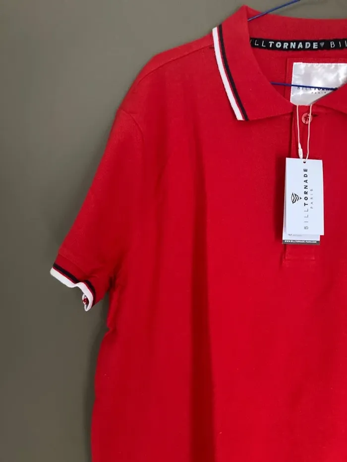 Polo homme manches courtes rouge XL Bill Tornade - photo numéro 4