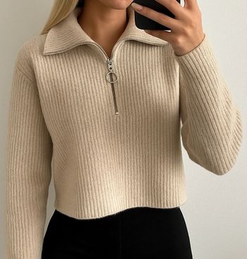 🩷 Pull zippé beige H&M taille Xs.