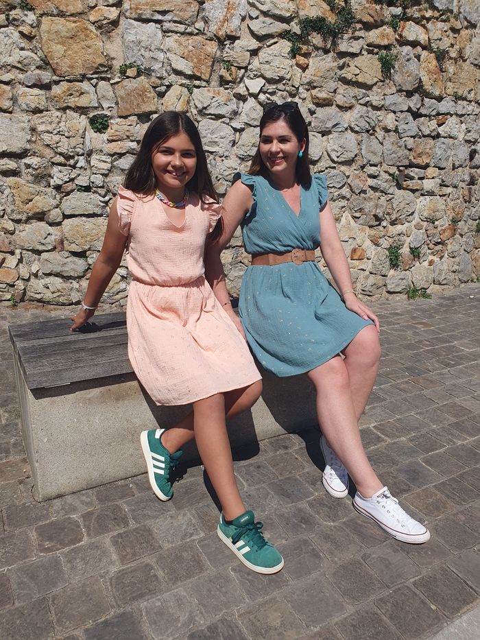 Robe gaze de coton Le Caire vert d'eau Taille M - photo numéro 5