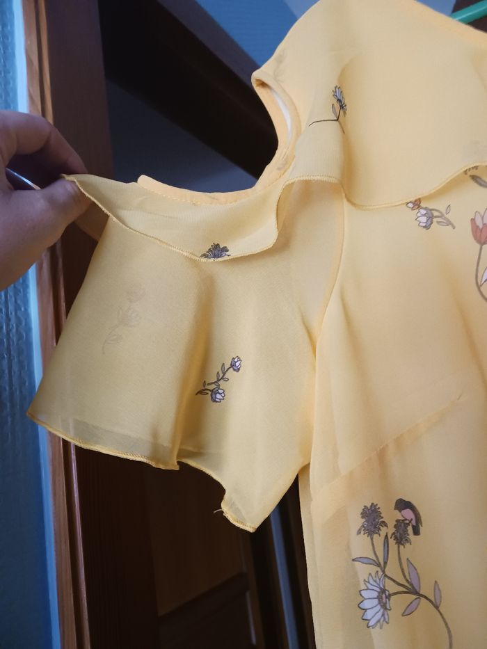 Robe jaune fleurie t44 - photo numéro 2