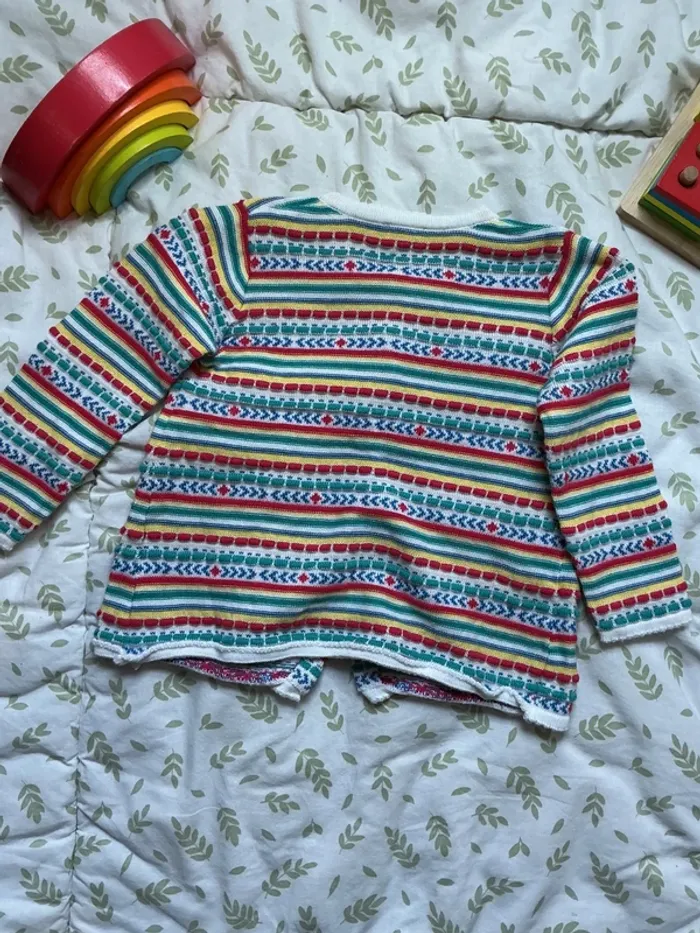 gilet rayé multicolore 18 mois grain de blé - photo numéro 7