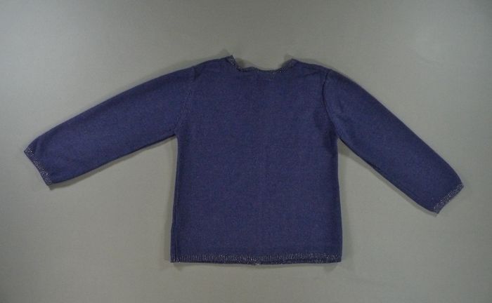 Gilet cardigan tricot fin bleu marine Bout'chou 3 ans 98 cm fille - photo numéro 3