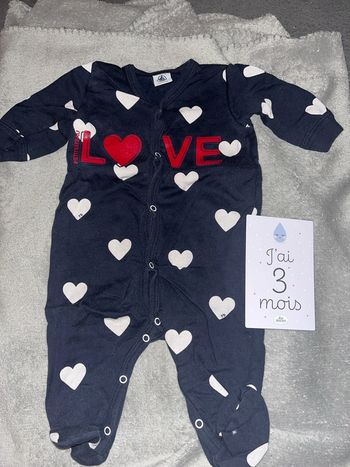 Pyjama love coeur petit bateau