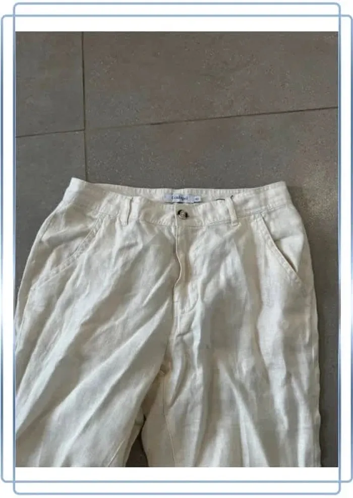 Pantalon long blanc Conbipel, taille 42 italie mais 38FR, neuf 38x110cm - photo numéro 2