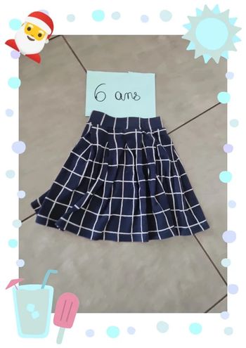 jupe taille 6 ans bleu marine carreaux gris
