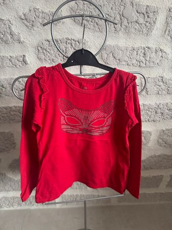 Tee shirt fille okie dokie 6 ans rouge manches longues