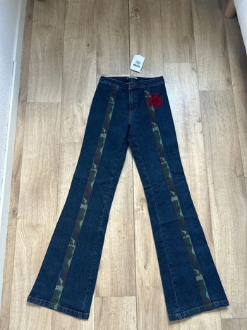 Jean School Rag camo military coupe flare W28