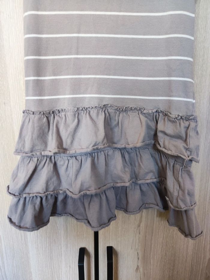 Robe grise rayures & volants 5 ans / Nky - photo numéro 4