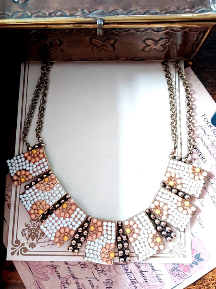 Magnifique collier plastron de perles vintage - photo numéro 2