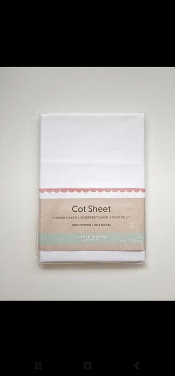 Little Dutch - Drap de lit brodé - Rose - 110 x 140 cm -  Neuf !