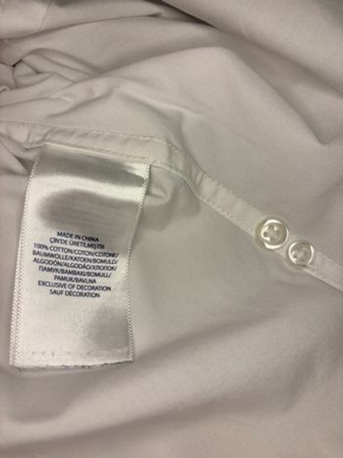 💙Chemise Neuve Polo Ralph Lauren Blanche Logo Bleu Marine - Taille S/36 - photo numéro 6