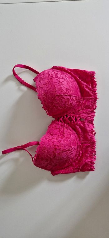 Bustier en dentelle soutient gorge rose 90C