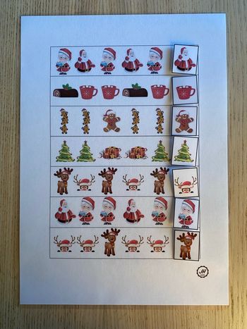 Fiche Montessori : Suite logique spécial Noël