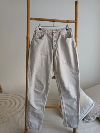 Pantalon jean Mom rose pâle taille 38