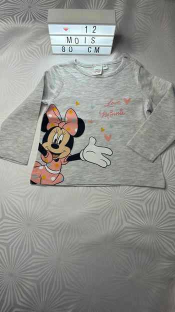 Tee-shirt manches longues Minnie 12 mois ou 80cm