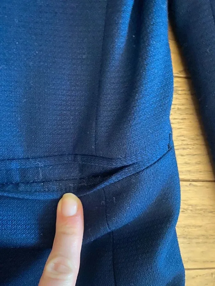 Blazer veste de costume en laine bleu marine Reiss 38 inches / taille 48 - photo numéro 6