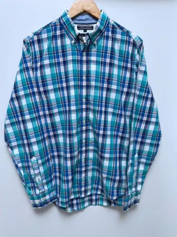 Chemise Tommy Hilfiger à manches longues checkered shirt blue Mens M