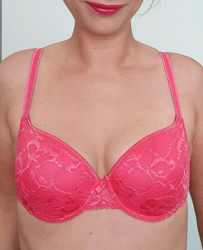 Soutien gorge corail doublé dentelle 90C - photo numéro 3