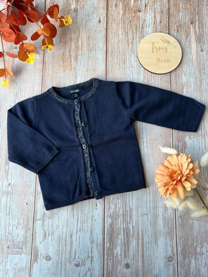 Gilet marine et argenté 3 mois