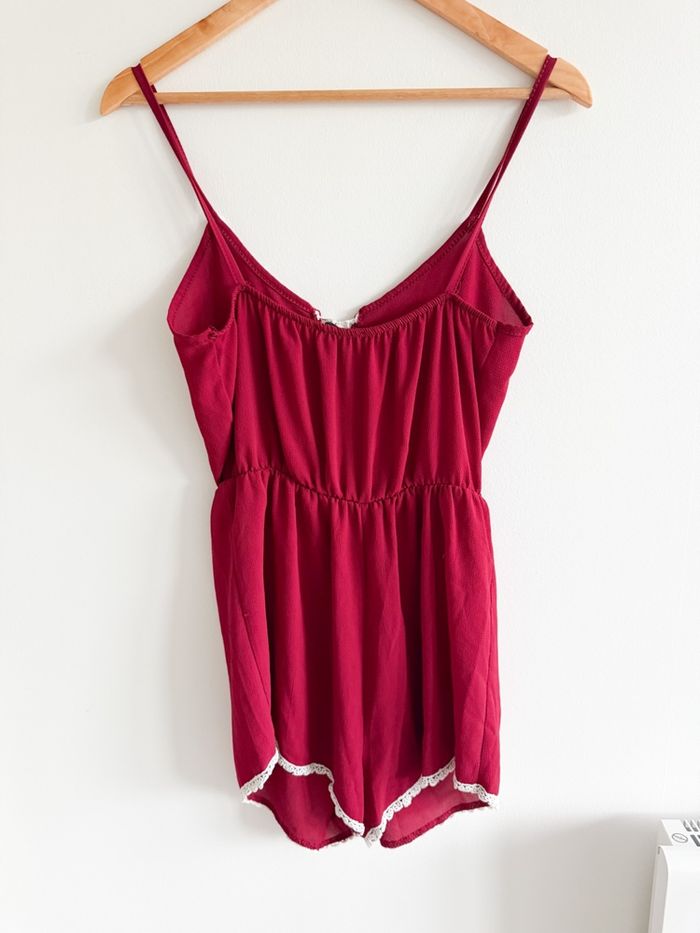 Combishort Bordeaux avec pompons Pronto Moda taille 36 S - photo numéro 2