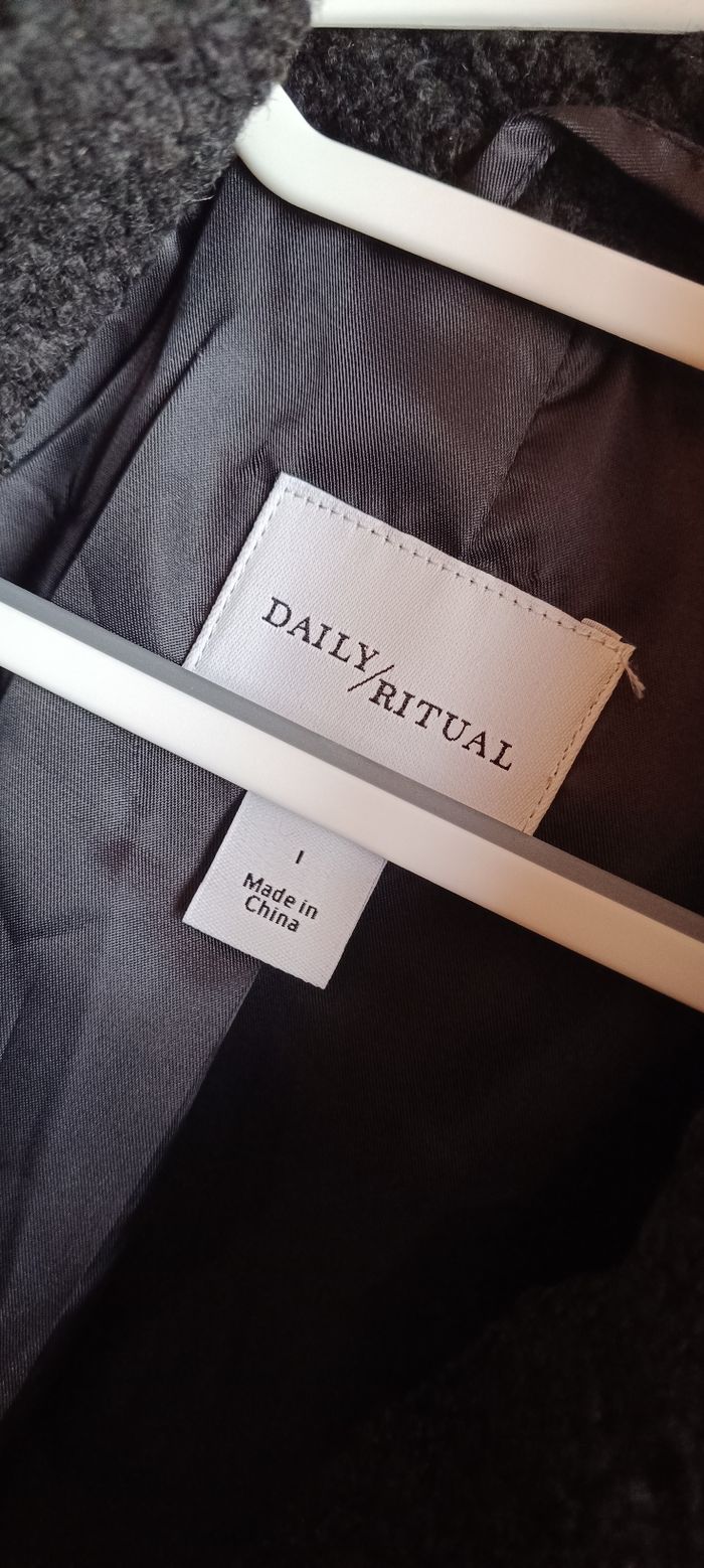 Manteau sherpa molleton noir - photo numéro 7