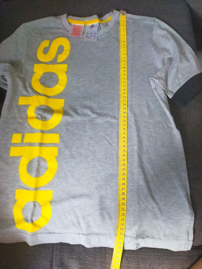Tee shirt gris neuf 11/12 ans adidas garçon. - photo numéro 3