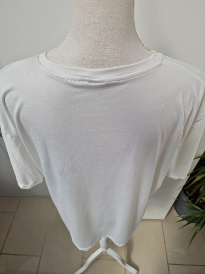 T-Shirt Hip Hop Gangster Blanc Imprimé Mains Money - photo numéro 7