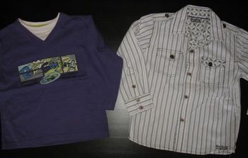 ENSEMBLE 3 PIÉCES GARÇON : JEAN + CHEMISE + TEE SHIRT ML "IN EXTENSO" - 5 ans - n°01